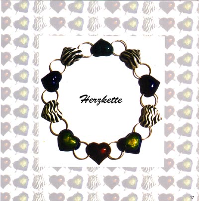 Herzkette - Email -Untermetall Cu, &Ouml;sen 925/000Ag